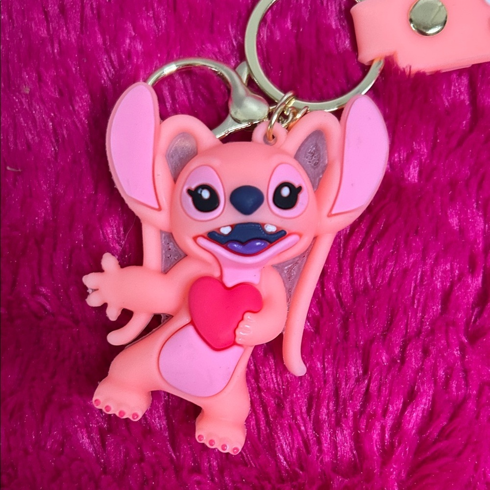 Stitch Pink Keychain for Kids - Picture 2 of 4